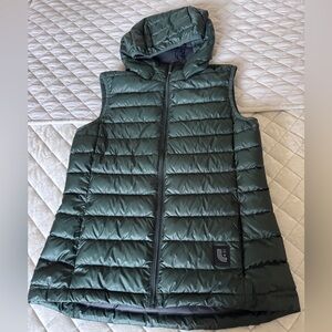 Lole Dark Green Puffer Vest with Hood Size Small